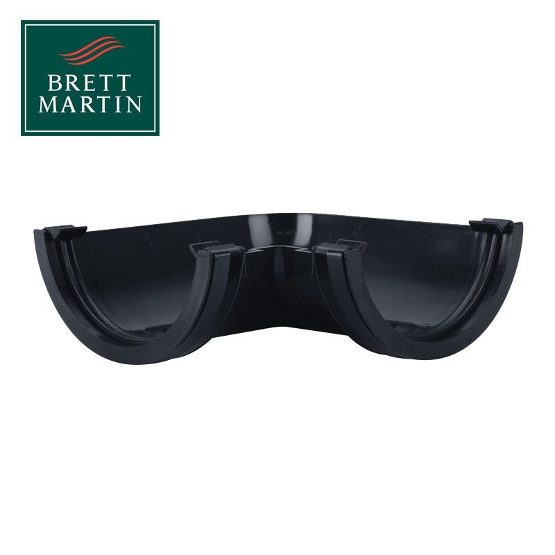Product image for Brett Martin Plastic Guttering Half Round 90 Degree Angle 112mm - Anthracite Grey