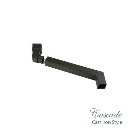 Product image for Cascade Cast Iron Style Square Downpipe Adjustable Offset Bend - Black