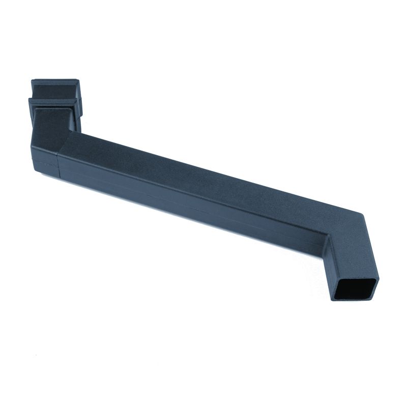 Product image for Cast Iron Style Square Downpipe 65mm Adj Offset Bend Anthracite Grey