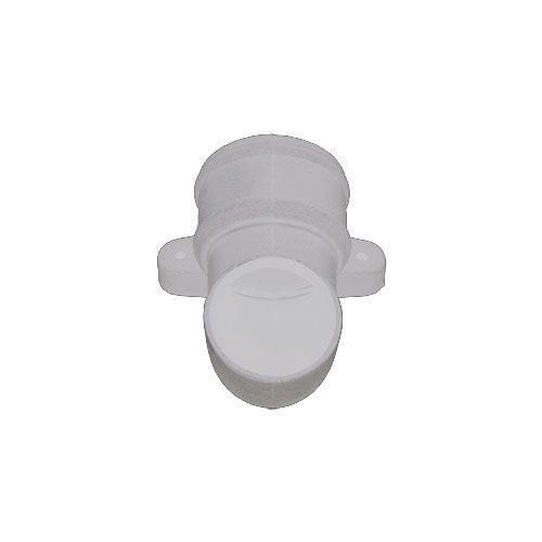 Product image for Cascade Cast Iron Style 105mm Plastic Round Shoe With Lugs (White)
