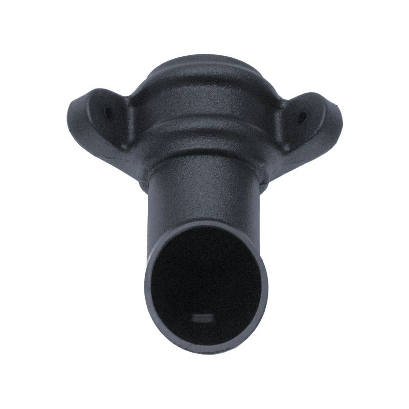 Product image for Cast Iron Style Round Downpipe Corner Shoe with Lugs 68mm - Anthracite