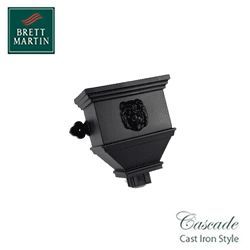 Product image for Cascade Cast Iron Style 105mm Long Hopper With Lion (Black)
