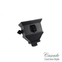 Image of Cascade Cast Iron Style 105mm Long Hopper With Lion (Black)