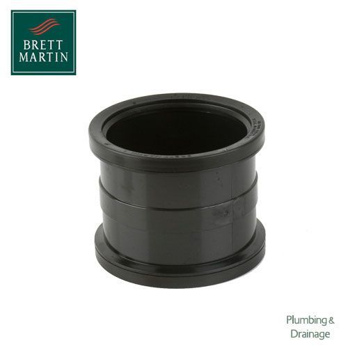 Product image for Cascade Cast Iron Style 110mm Double Socket Pipe Connector (Black)