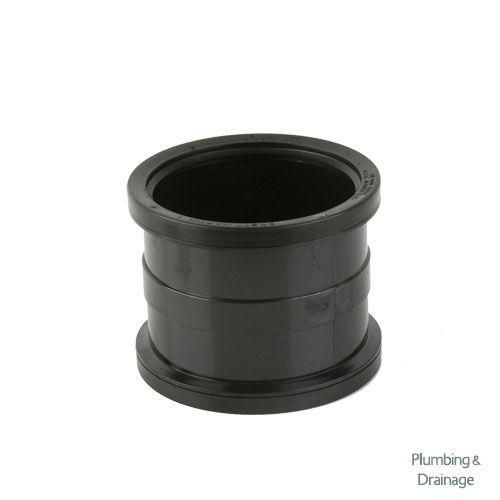 Product image for Cascade Cast Iron Style 110mm Double Socket Pipe Connector (Black)