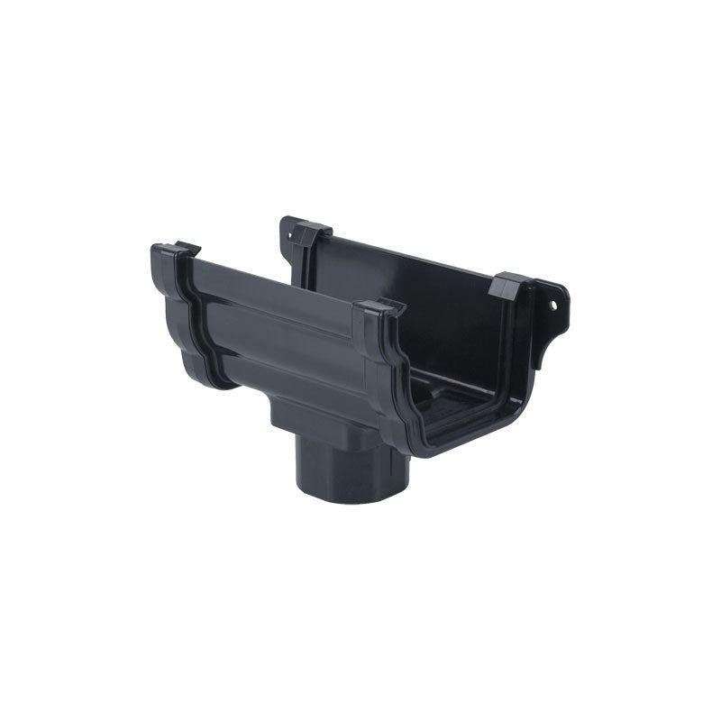 Product image for Brett Martin Plastic Guttering Ogee Prostyle Running Outlet Anthracite Grey - 106mm