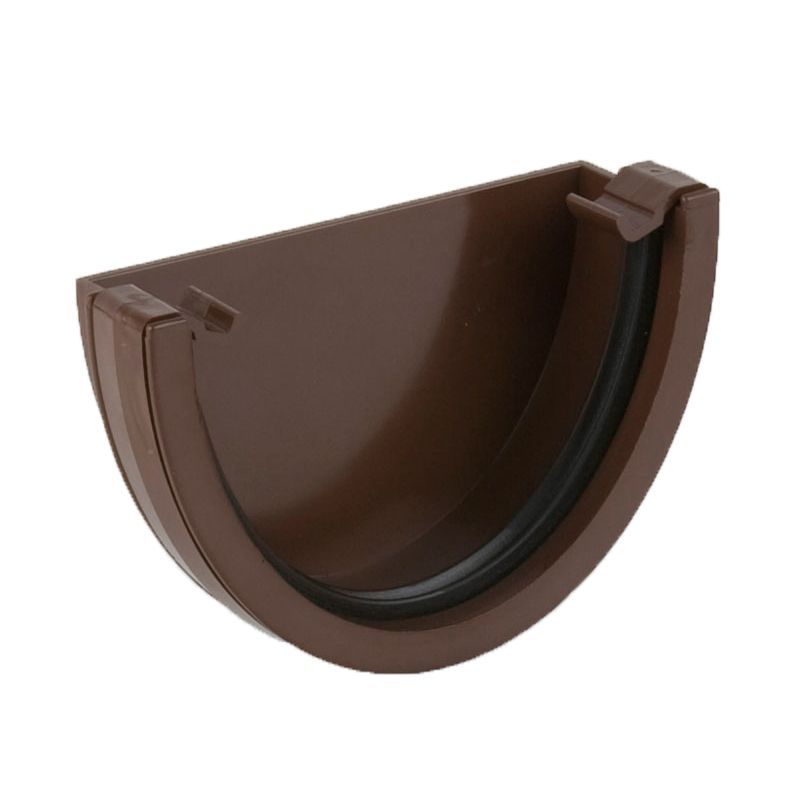 Product image for Brett Martin Plastic Guttering Deepstyle High Capacity External Stopend 115mm Brown