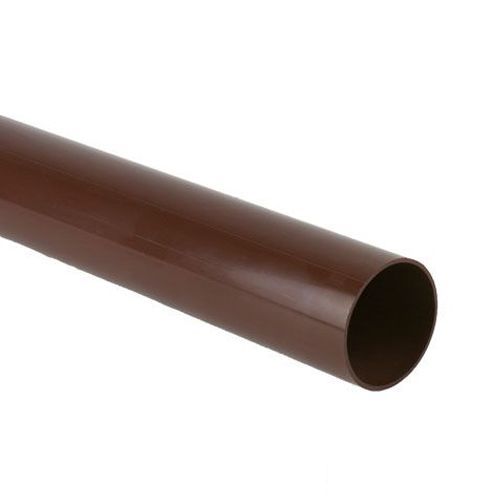 Product image for Brett Martin Plastic Guttering Round Style Downpipe 4m Length 68mm - Brown