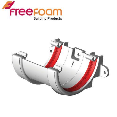 Product image for Freeflow Half Round Style Plastic Guttering Union Bracket - White