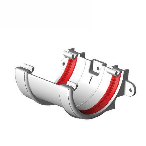 Product image for Freeflow Half Round Style Plastic Guttering Union Bracket - White