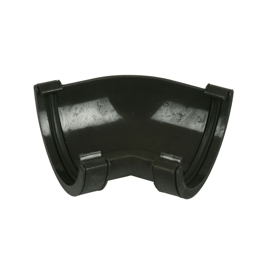 Image of Cast Iron Style Half Round Guttering 112mm 135dg Angle - Black
