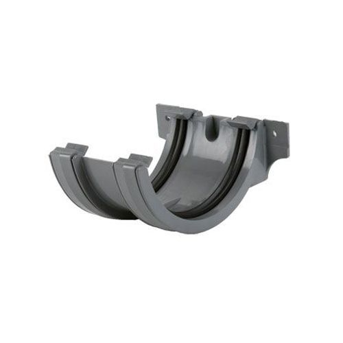 Product image for Brett Martin Plastic Guttering Half Round Style Union Bracket 112mm - Grey