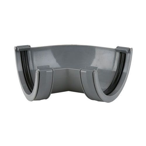 Product image for Brett Martin Plastic Guttering Half Round Style Fabricated Angle 112mm - Grey