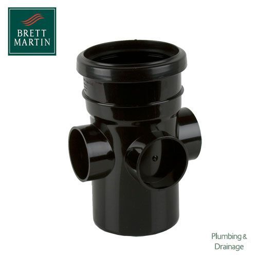 Image of Cascade Cast Iron Style 110mm Single Socket Triple Boss Pipe (Black)