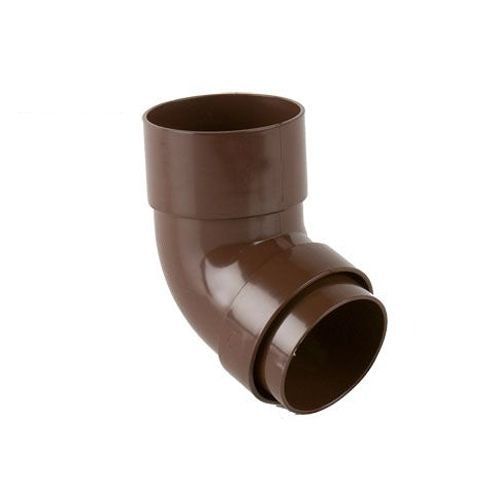 Product image for Brett Martin Plastic Guttering Round Style Downpipe 112.5 Degree Bend 68mm - Brown