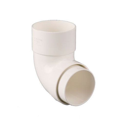 Product image for Brett Martin Plastic Guttering Round Style Downpipe 92.5 Degree Bend 68mm - White