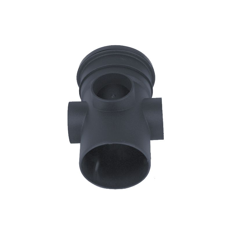 Product image for Cast Iron Style Soil Pipe Triple Boss Pipe 110mm - Anthracite Grey