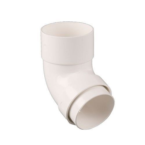 Product image for Brett Martin Plastic Guttering Round Style Downpipe 112.5 Degree Bend 68mm - White