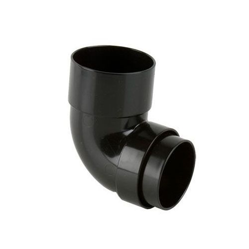 Product image for Brett Martin Plastic Guttering Round Style Downpipe 92.5 Degree Bend 68mm - Black