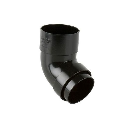 Product image for Brett Martin Plastic Guttering Round Style Downpipe 112.5 Degree Bend 68mm - Black