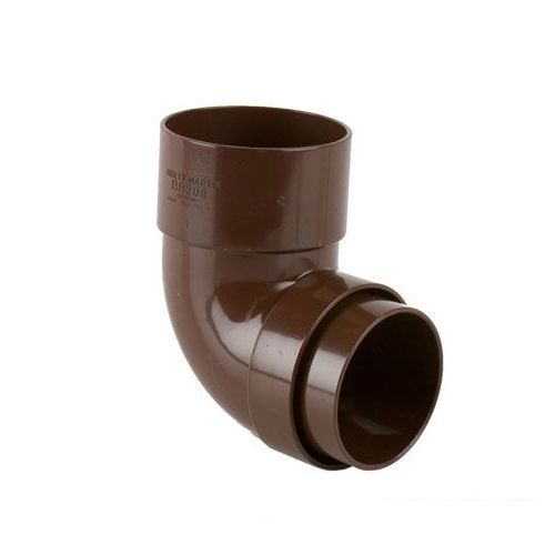 Product image for Brett Martin Plastic Guttering Round Style Downpipe 92.5 Degree Bend 68mm - Brown
