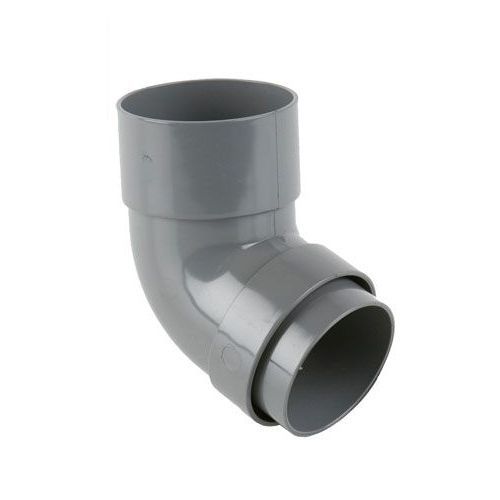 Product image for Brett Martin Plastic Guttering Round Style Downpipe 112.5 Degree Bend 68mm - Grey