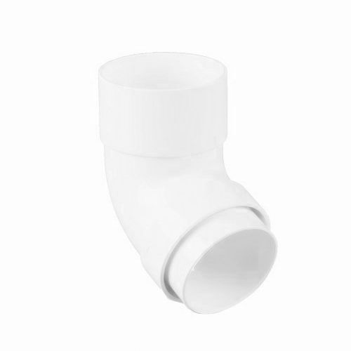 Product image for Brett Martin Plastic Guttering Round Downpipe 112.5 Degree Bend 68mm - Arctic White