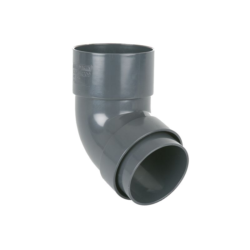 Product image for Brett Martin Plastic Guttering Round Downpipe 112.5dg Bend 68mm - Anthracite Grey