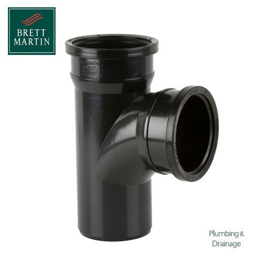 Product image for Cascade Cast Iron Style 110mm 92.5dg Double Socket Plain Branch Black