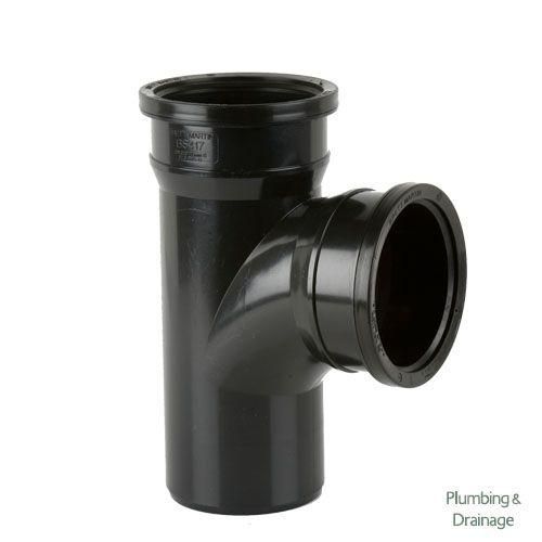 Product image for Cascade Cast Iron Style 110mm 92.5dg Double Socket Plain Branch Black