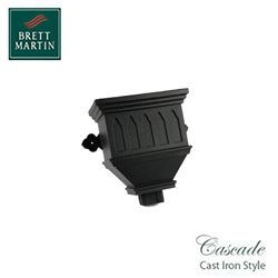 Product image for Cascade Cast Iron Style 100mm x 75mm Bath Hopper Windowed (Black)