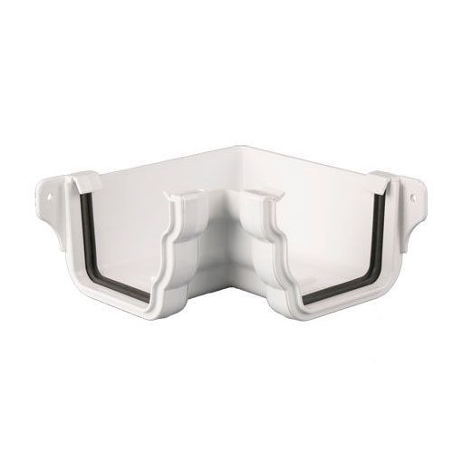 Product image for Brett Martin Plastic Guttering Ogee Prostyle 90 Degree Internal Angle 106mm - White