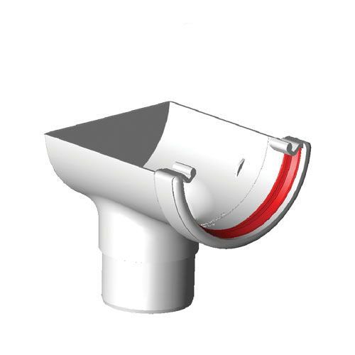 Product image for Freeflow Half Round Style Stopend Running Outlet - White