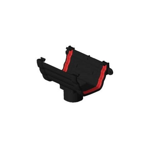 Product image for Freeflow Ogee Plastic Guttering Running Outlet - Black