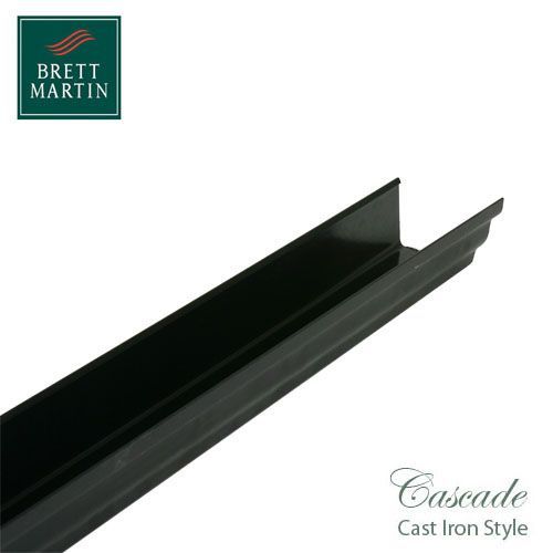Image of Cascade Cast Iron Style 106mm x 4m Plastic Prostyle Guttering - Black