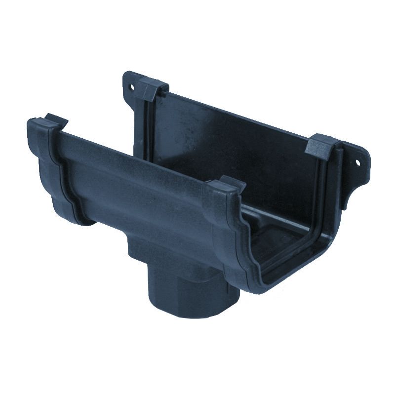 Product image for Cast Iron Style OG Plastic Gutter Running Outlet 106mm Anthracite Grey