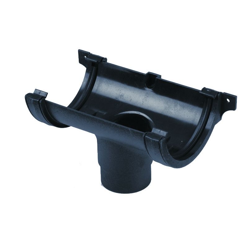 Product image for Cast Iron Style Gutter 112mm Half Round Running Outlet Anthracite Grey