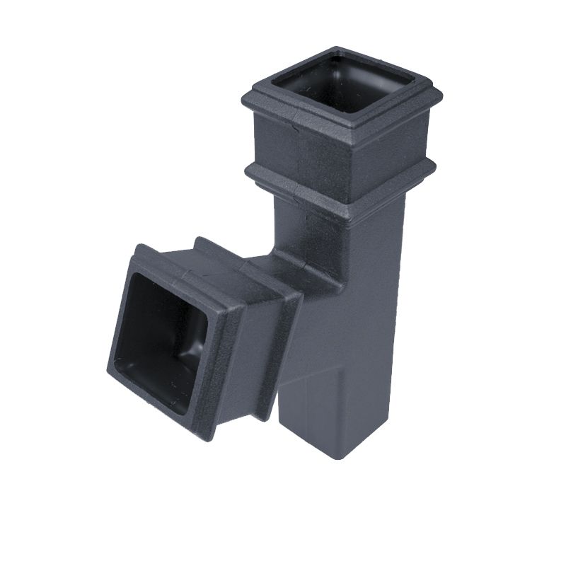 Product image for Cast Iron Style Square Downpipe 65mm Branch - Anthracite Grey