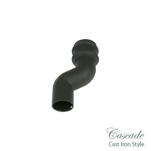 Image of Cascade Cast Iron Style 68mm Round Downpipe 75mm Offset Bend (Black)