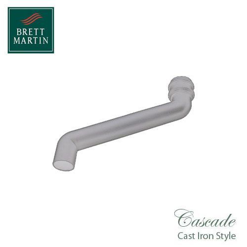 Product image for Cascade Cast Iron Style 380mm Round Downpipe Offset Bend - White