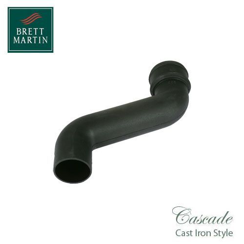 Product image for Cascade Cast Iron Style Black 105mm Round 305mm Offset Bend