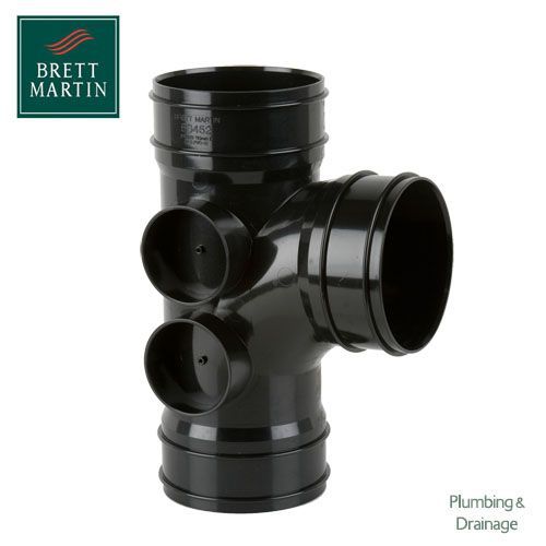 Product image for Cascade Cast Iron Style 110mm 92.5dg Double Socket Boss Branch (Black)