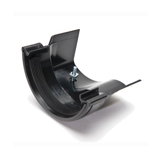 Product image for Brett Martin Plastic Guttering Half Round Style to Ogee CI Adaptor RH 112mm - Black