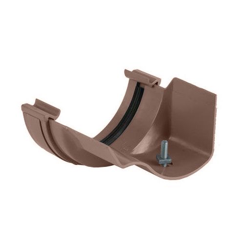 Product image for Brett Martin Plastic Guttering Half Round Style to Ogee CI Adaptor RH 112mm - Brown