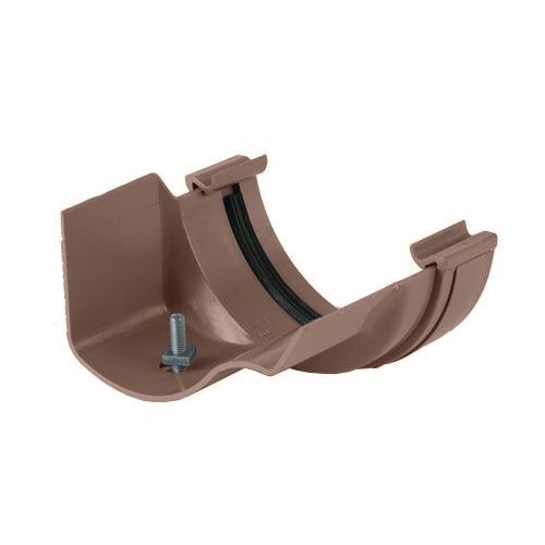 Product image for Brett Martin Plastic Guttering Half Round Style to Ogee CI Adaptor LH 112mm - Brown