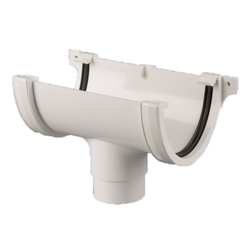 Product image for Brett Martin Plastic Guttering Deepstyle High Capacity Running Outlet 115mm - White