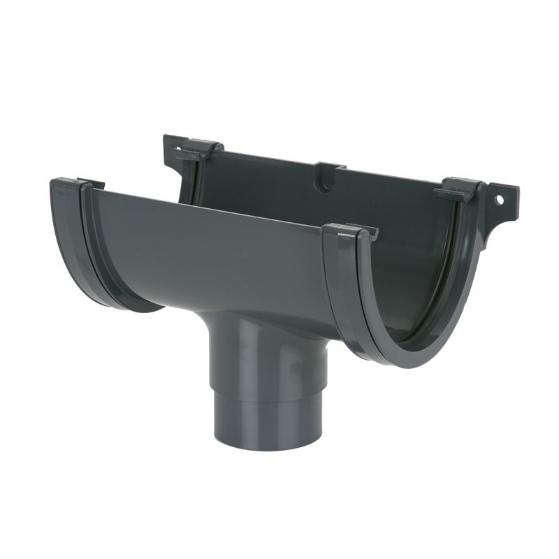 Product image for Brett Martin Plastic Guttering Deepstyle Running Outlet 115mm - Anthracite Grey