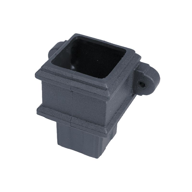 Product image for Cast Iron Style Square Downpipe 65mm Coupler with Lugs - Anthracite Grey