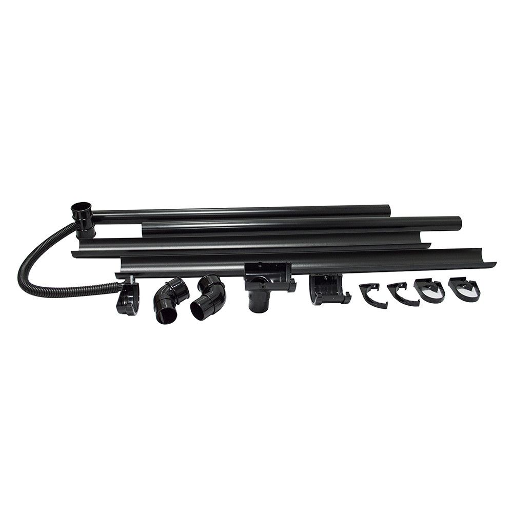 Product image for FloPlast MiniFlo Half Round Guttering Shed Pack - Black