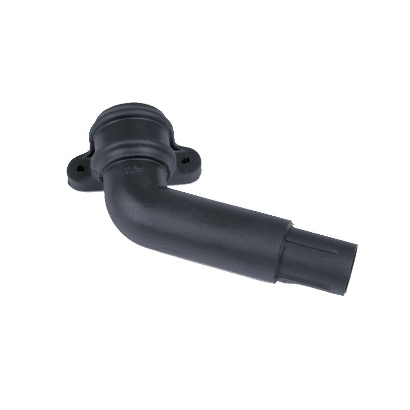 Product image for Cast Iron Style Round Downpipe R/H 112.5dg Bend 68mm - Anthracite Grey